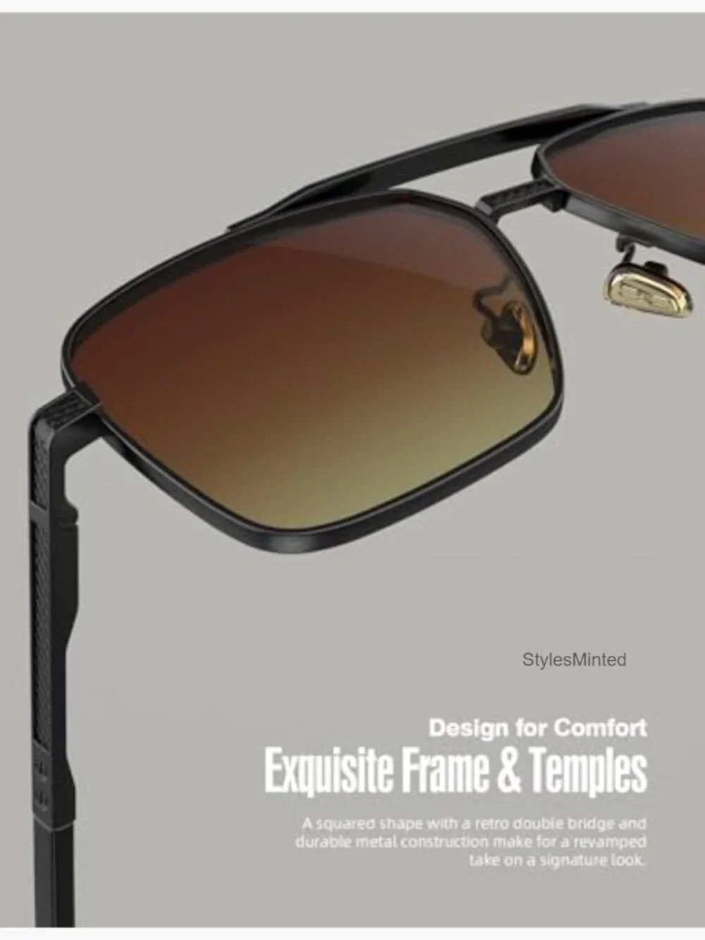 Square Aviator Polarized Sunglasses UV400 Retro Driving Shades